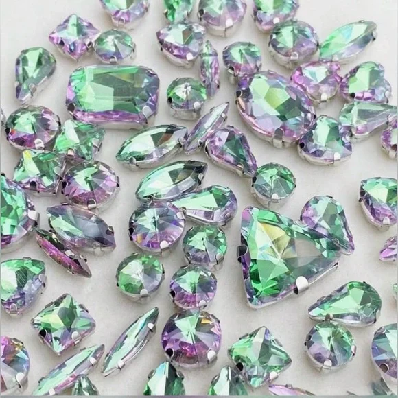 Decorative Iridescent Green & Purple Rhinestones | DIY & Sewing | New | 50 Pcs. - Picture 5 of 6